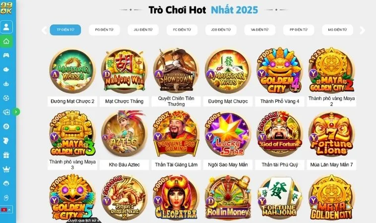 Đa dạng các thể loại game để trải nghiệm tại nhà cái 99OK